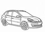 Clio Voiture Estate Colorear Colouring Coloriages Voitures Rallye Transport sketch template