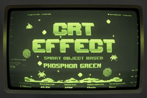 crt machine phosphor green monitor effect design cuts
