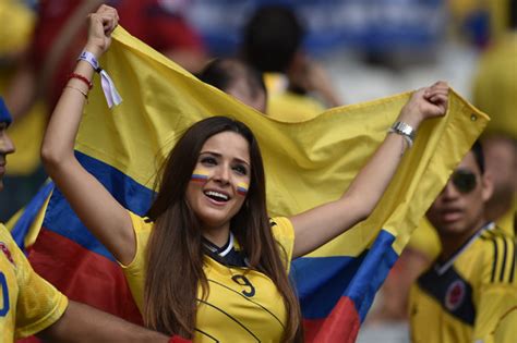 Colombia Vs Senegal Sexy South American Fans Cheering