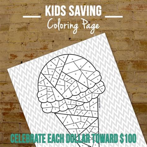 kids saving coloring page savings tracker goal sheet  prettiful