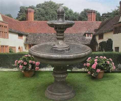 tiered edwardian fountain stone garden fountains garden water features  uk