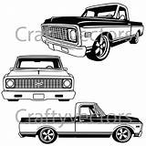 C10 Chevy Truck Chevrolet Vector 1970 Clipart Sketch 1971 Gmc Drawings  Drawing Coloring Etsy Trucks Svg Pickup Pages Classic sketch template
