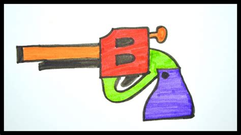 draw gun   draw pistol drawing  kids youtube