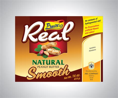 pruitt  real natural peanut butter      labels  label designs