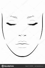 Makeup Face Blank Chart Artist Illustration Template Clip Vector Stock Clipground Depositphotos sketch template