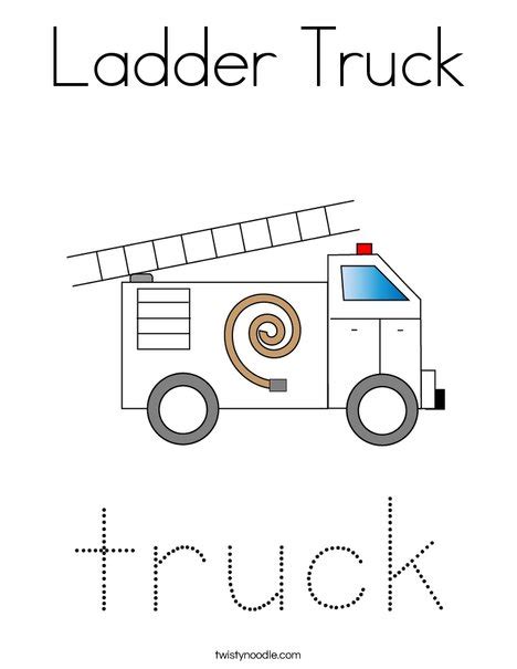 ladder truck coloring page twisty noodle