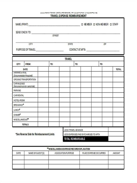 nalp fillable travel expense form printable forms