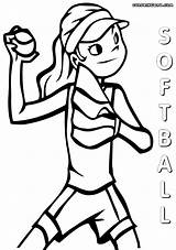 Softball Coloring Pages Print Drawing Getdrawings Softball1 sketch template
