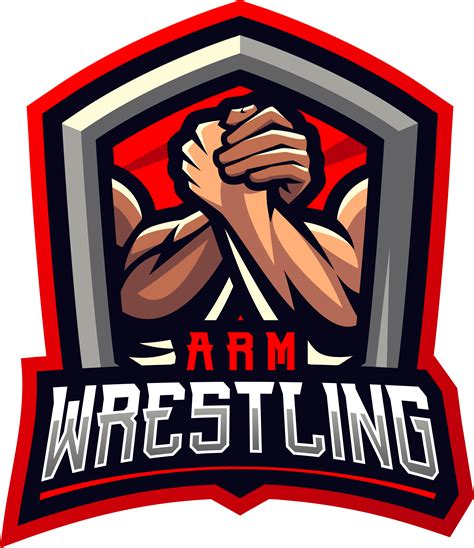 arm wrestling mascot logo design  visink thehungryjpeg