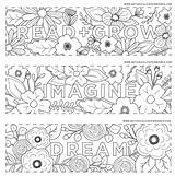 Bookmarks Printable Color Coloring School Printables Christmas Read Grow Back Print Kids Own Flower Adult Pages Reading Botanicalpaperworks Printing Source sketch template