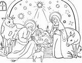 Coloring Nativity Pages Scene Printable Manger Bethlehem Drawing Color Simple Christmas Jesus Born Line Getcolorings Drawings Getdrawings sketch template