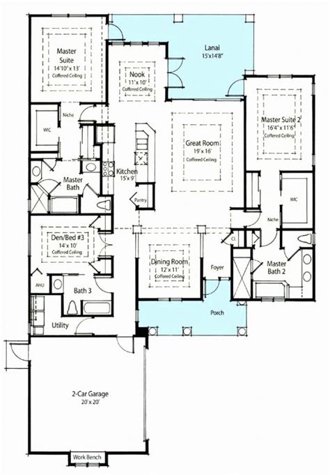 double master bedroom floor plans  fascinating dual master suite  regard  double master