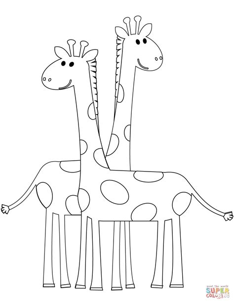 cartoon giraffes coloring page  printable coloring pages