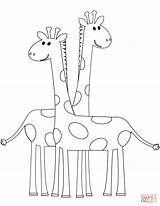 Giraffe Coloring Pages Giraffes Printable Cartoon Two Sheet Kids Realistic Color Cute Getcolorings Getdrawings Colorings Exclusive Paper Print Entitlementtrap sketch template