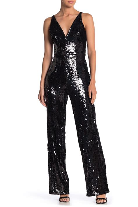 dress  population lucinda sequined jumpsuit  shipping  orders   sequin