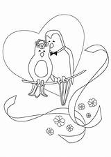 Mariage Amoureux Oiseaux sketch template
