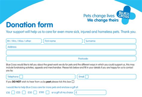 Download An Offline Donation Form Blue Cross