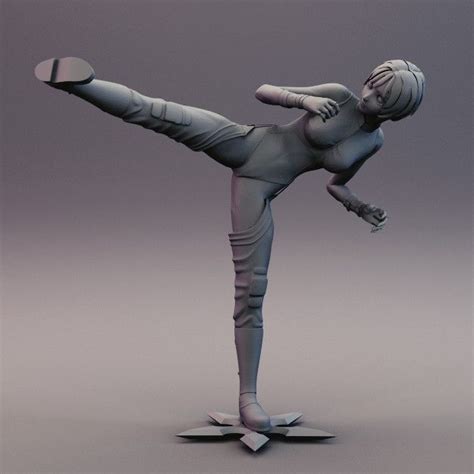 3d Print Model Sexy Anime Ninja Side Kick Pose Cgtrader