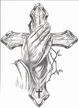 Hands Praying Coloring Rosary Outline Getdrawings Drawing sketch template
