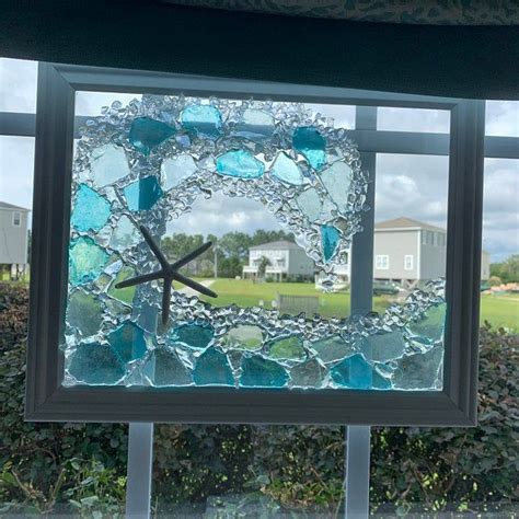 Sea Glass Mosaic Sea Glass Art Beach House T Beach House Decor