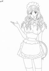 Orihime Maid Inoue Lineart Deviantart sketch template
