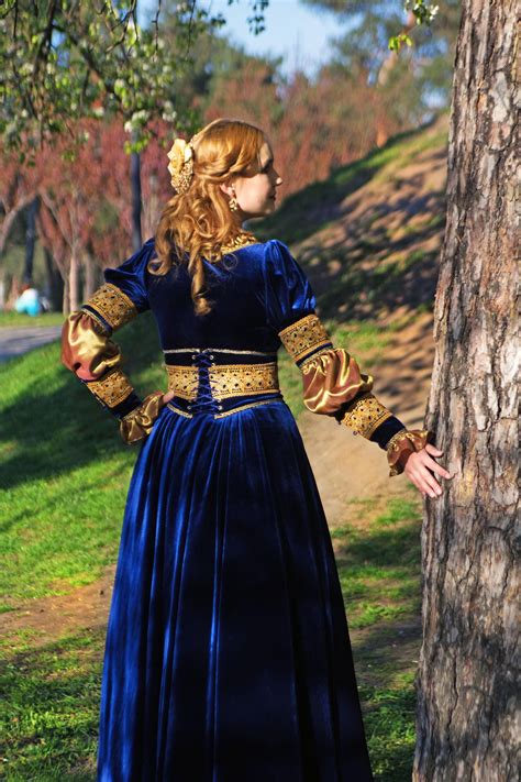 blue velvet renaissance dress  century dress italian etsy