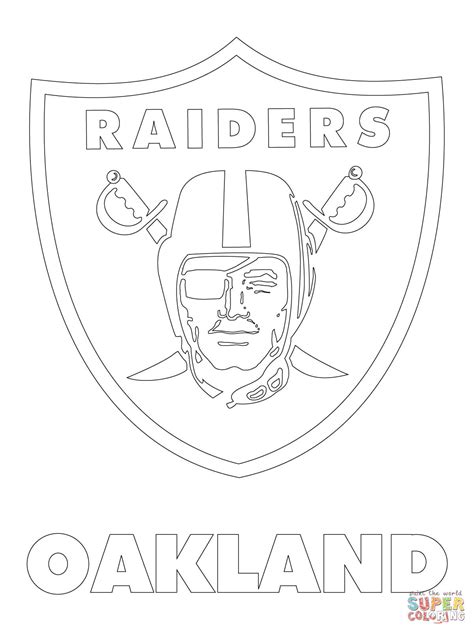 oakland raiders logo coloring page  printable coloring pages