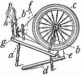 Wheel Spinning Flax Clipart Coloring Etc Template Original Large sketch template