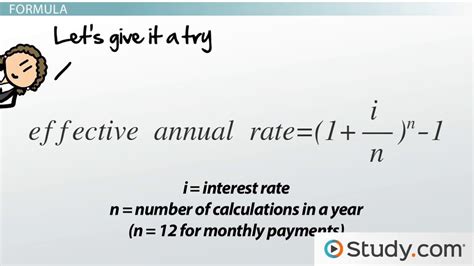 effective annual rate formula calculations examples lesson