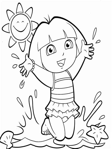dora   beach coloring page  printable coloring pages  kids