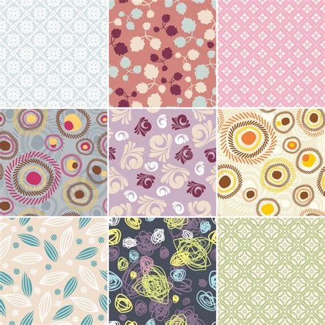 simple seamless patterns stock vector illustration  collection