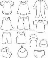 Baby Clothes Coloring Pages Printable Clothing Templates Boy Kids Doll Clipart Print Cutouts Clip Prints Template Patterns Felt Colouring Stuff sketch template