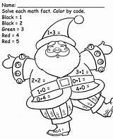 Christmas Kindergarten Math Worksheets Color Kids Activities Santa Coloring Pages Preschool Code Number Numbers Maths Printables Facts Printable Activity sketch template