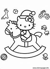 Christmas Coloring Hellokitty Pages Printable sketch template