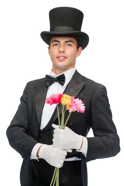 magician  flowers stock photo image  abracadabra