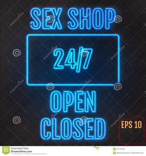 open closed sex shop 24 7 hours neon light on