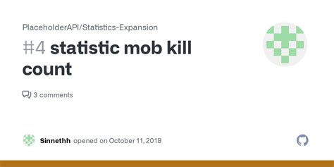 statistic mob kill count issue  placeholderapistatistics