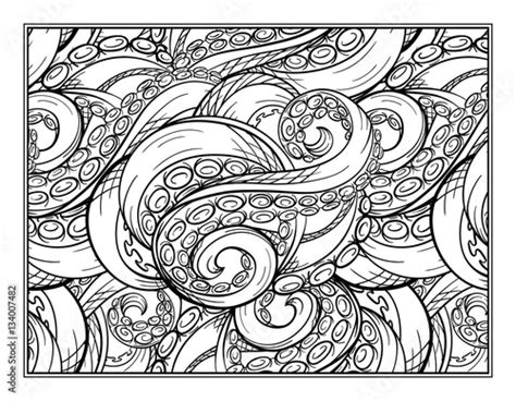 octopus tentacles coloring page stock image  royalty  vector