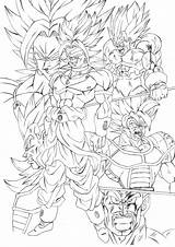 Broly Goku Super Saiyan Gohan sketch template