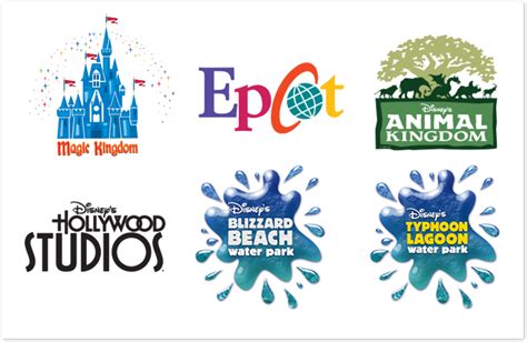 disney world florida theme park logos