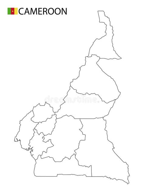 cameroon map black and white detailed outline regions of the country