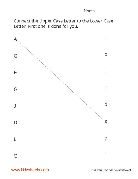 kidz worksheets preschool matching alphabets worksheet