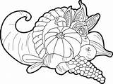 Cornucopia Coloring Printable Pages Thanksgiving Color Kids Print Sheets Getcolorings Flower Choose Board sketch template