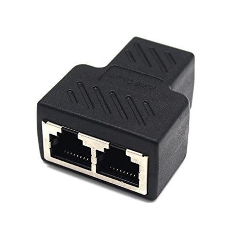 dual female port catcat  lan ethernet sockt rj network splitter plug