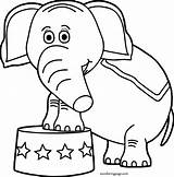 Coloring Circus Elephant Waiting Star Wecoloringpage Pages sketch template