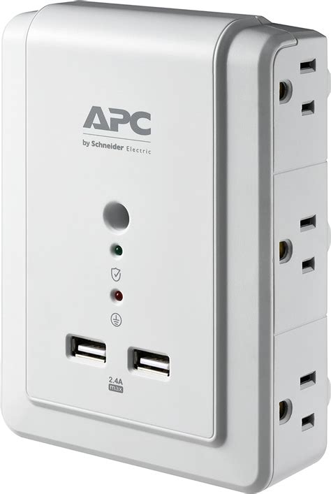 amazoncom apc wall outlet plug extender surge protector  usb ports pwu  ac multi
