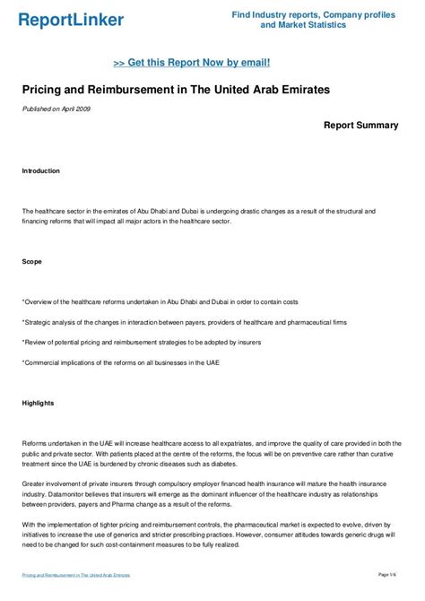 pricing  reimbursement   united arab emirates