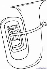 Tuba Euphonium Coloring Sousaphone Lineart Webstockreview Getdrawings sketch template