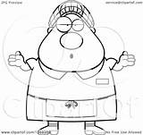 Chubby Shrugging Careless Lunch Lady Illustration Cartoon Royalty Clipart Vector Thoman Cory sketch template