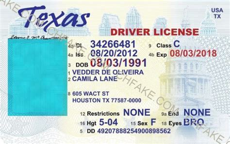 printable editable texas temporary paper id template discover